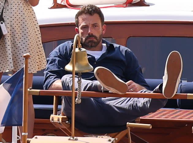 Ben Affleck takes a cruise on the River Seine on July 23, 2022 in Paris.  (Photo: Pierre Suu via Getty Images)