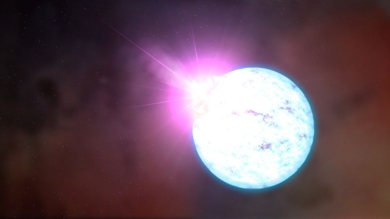 Image of a blue and white sphere, representing the star.