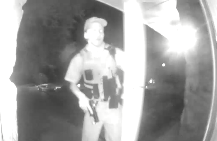 Video from a doorbell camera shows a cop with a gun drawn about to enter a Fayetteville home where a woman was shot and killed by police last week.