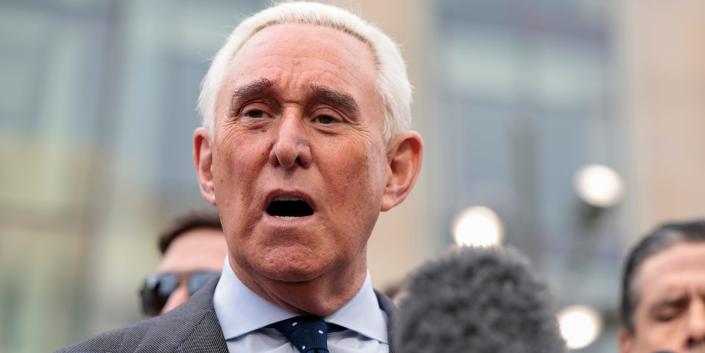 Roger Stone addresses reporters