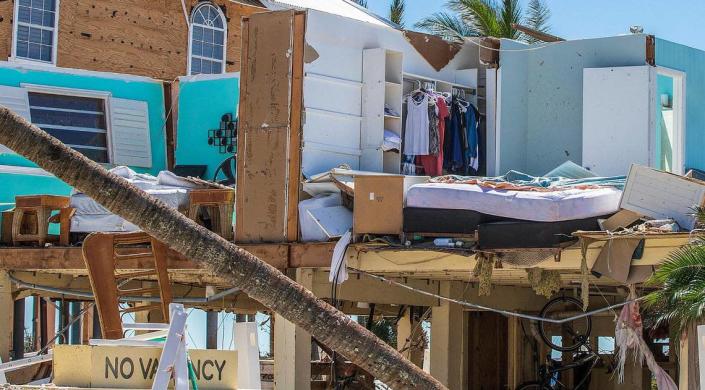 Devastating scenes along Estero Boulevard in Fort Myers Beach, two days after Hurricane Ian hit Florida's west coast as a Category 4 storm.