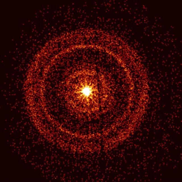 Swift's X-ray telescope captured GRB 221009A's afterglow, about an hour after it was first detected. 