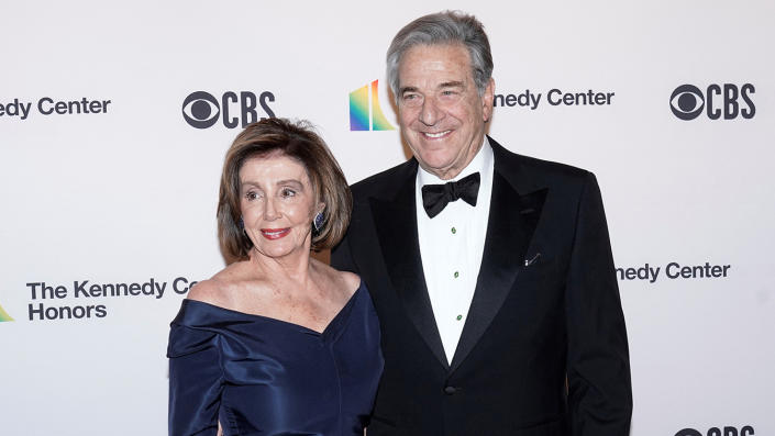 House Speaker Nancy Pelosi and her husband Paul arrive for the 42nd Annual Kennedy Awards Honors in Washington, DC, in December 2019. 