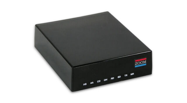 A photo of a Zoom 2400 BPS modem as I first used it in 1992.