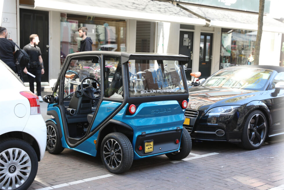 Three Squad city cars can fit in one conventional parking space.