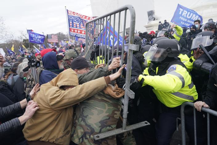 Protesters clash with Capitol police.