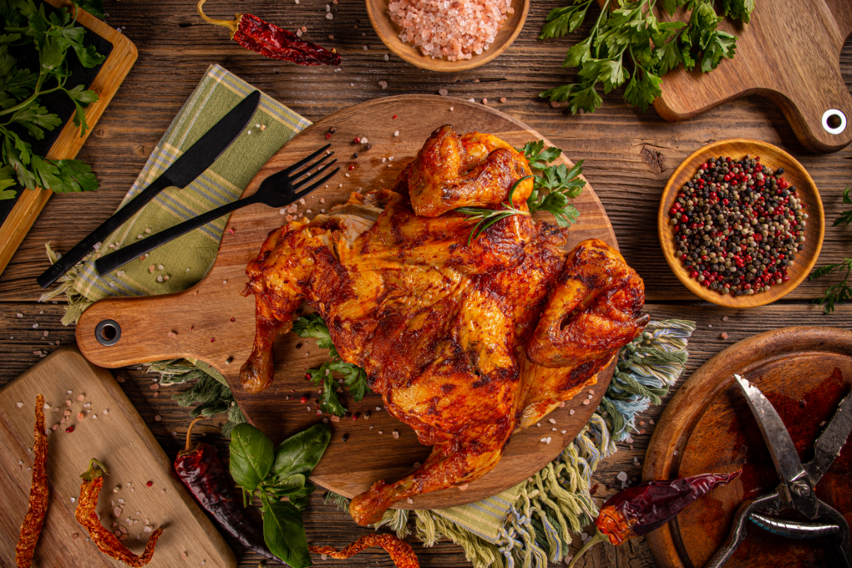 Whole fried chicken