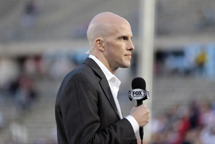 Grant Wahl is seen at a game between the US men's national team and Ecuador at Rentschler Field in East Hartford, Connecticut, on Oct. 10, 2014. / Credit: Fred Kfoury III/Icon Sportswire/Corbis/Icon Sportswire/Getty Images