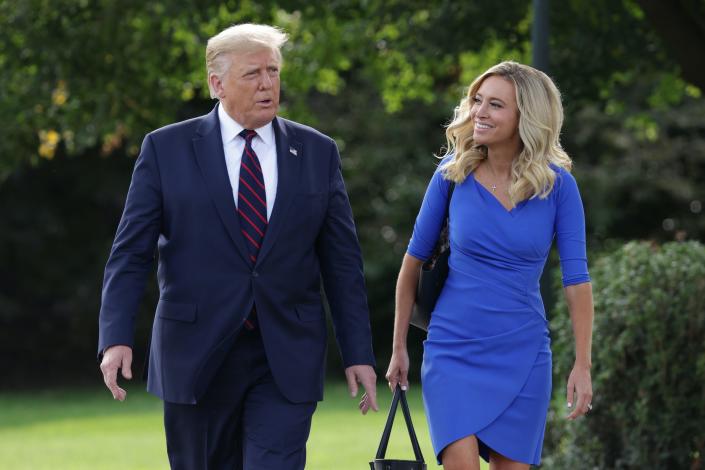 Former President Donald Trump and Kayleigh McEnany, former White House Press Secretary.