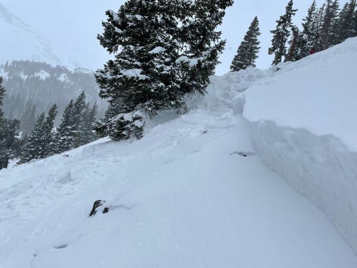 location of an avalanche that struck and further killed two in Breckenridge, Colorado December 31, 2022