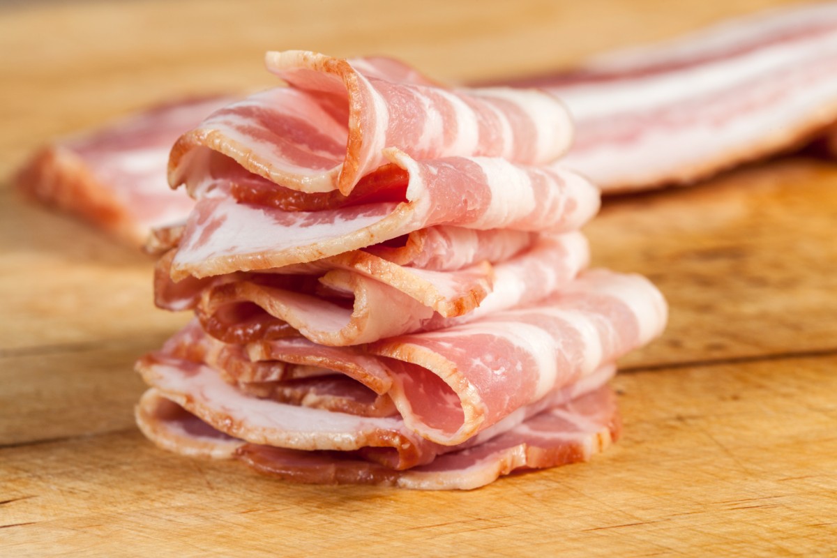 raw bacon.