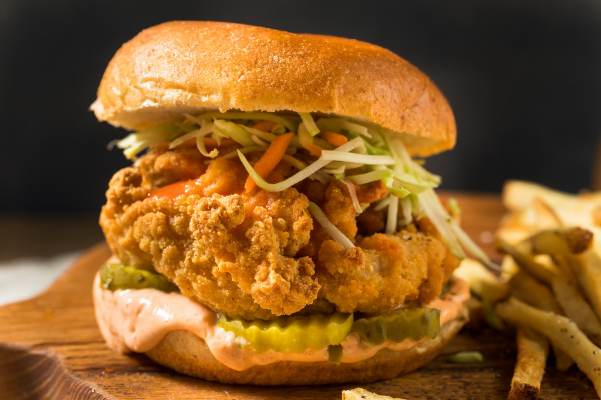 Spicy fried fish sandwich