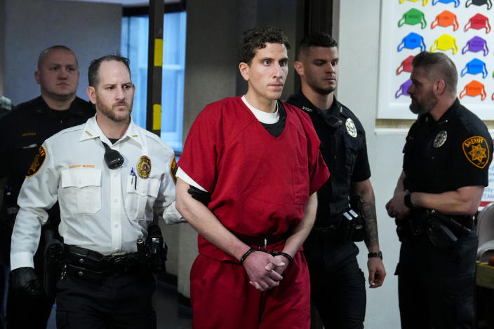 Bryan Kohberger, accused of murdering four University of Idaho students, leaves after an extradition hearing at the Monroe County Courthouse in Stroudsburg, Pa., Jan. 3, 2023. (Matt Rourke/AP)