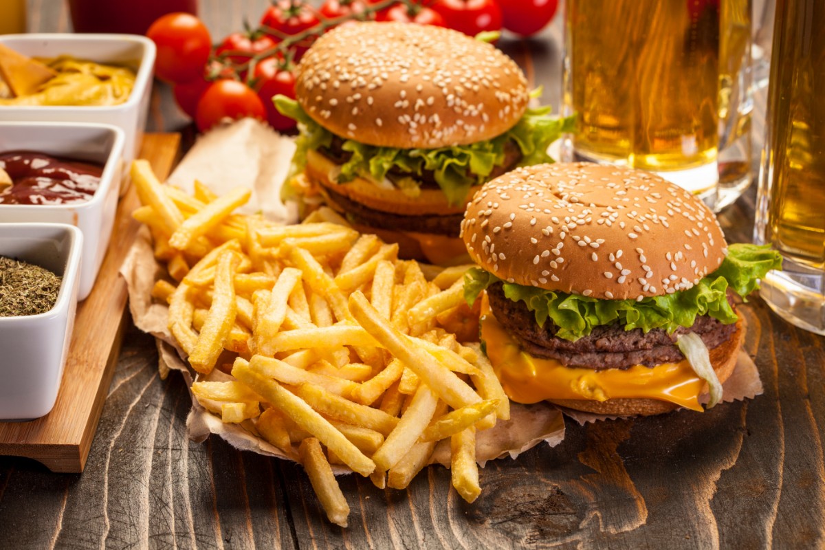 Burgers with fries