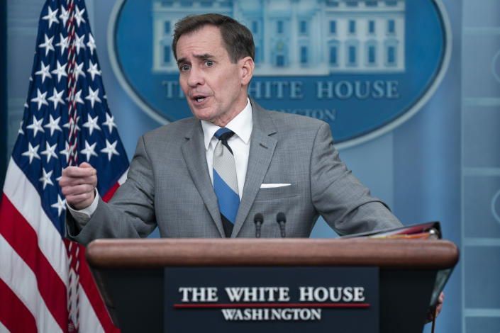 National Security Council spokesman John Kirby at a press conference at the White House.