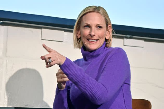 Marlee Matlin, pictured speaking at a Sundance event on Saturday, walked out with two other judges during a screening on Friday.