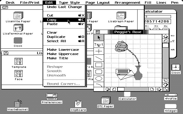 A screenshot of the Apple Lisa Office system.