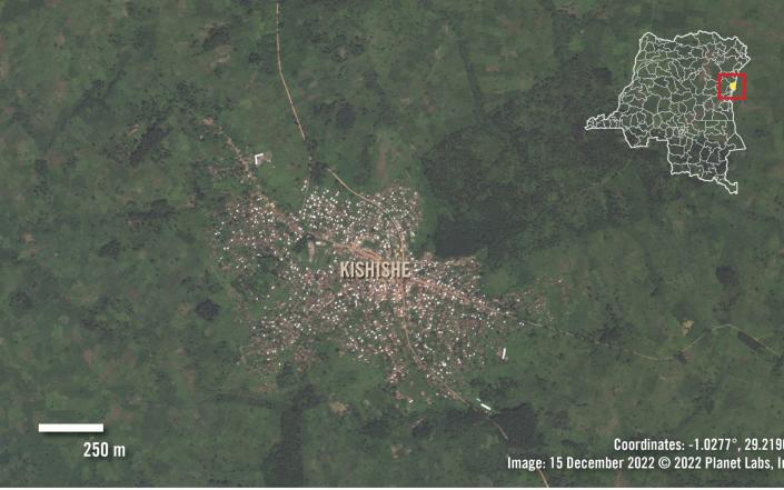 Map of Kishishe village, eastern DRC - Amnesty International