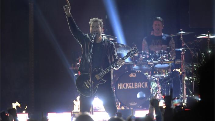 Nickelback performs on stage at the Juno Awards