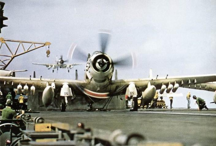 Navy Douglas A-1H Skyraider aircraft carrier USS Ranger