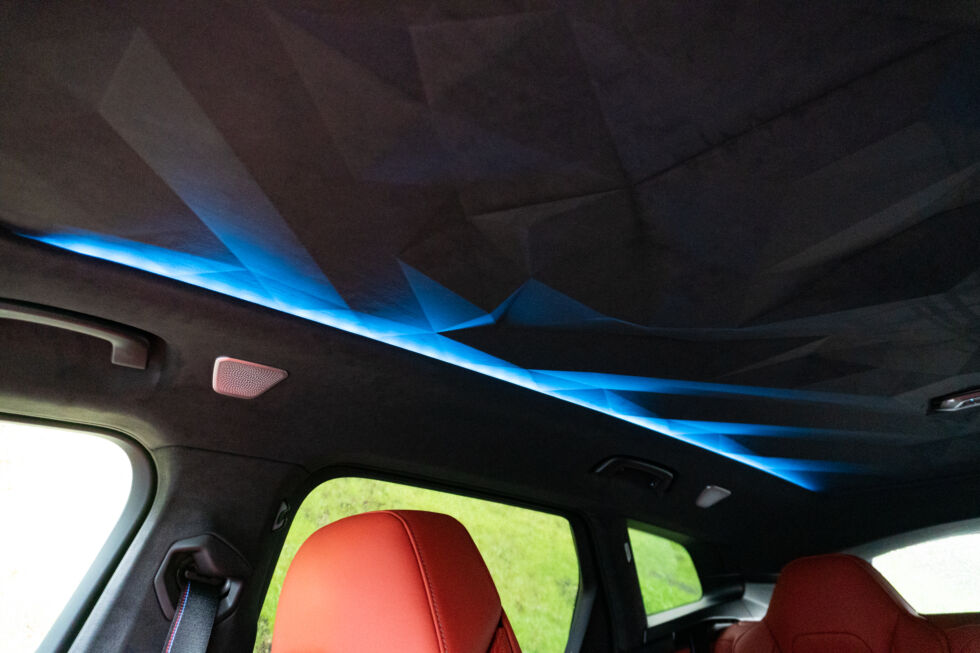 Even the XM's headliner and interior lighting make a statement.