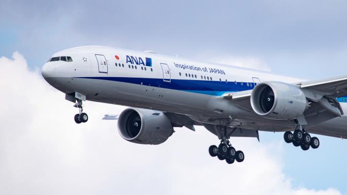 An All Nippon Airways Boeing 777-300ER on board.