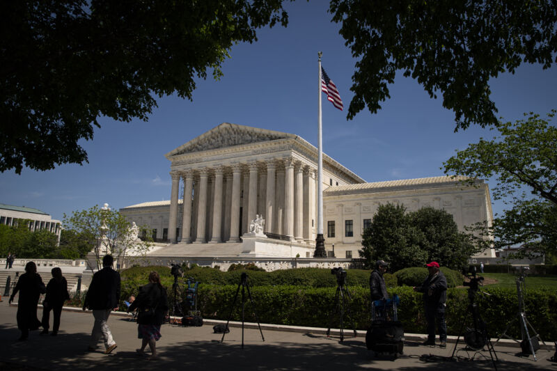 The U.S. Supreme Court in Washington, DC, U.S., on Wednesday, April 19, 2023. Democrats are opposing the Republican-led Congressional Review Act resolution to deny the Department of Veteran Affairs interim rule on reproductive health care.  Photographer: Al Drago/Bloomberg via Getty Images