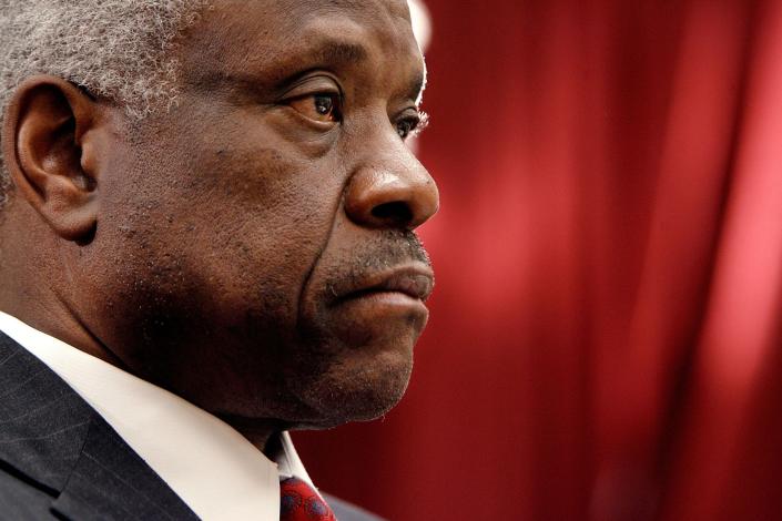 U.S. Supreme Court Justice Clarence Thomas testifies before the House Financial Services and General Government Subcommittee on Capitol Hill, Washington DC, March 13, 2008.