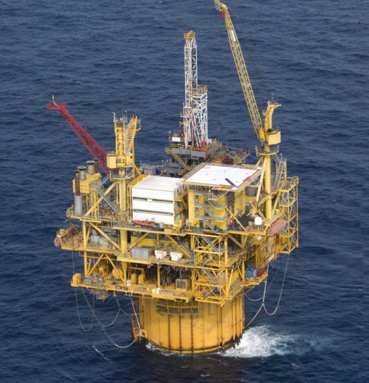 Picture of an offshore oil platform.