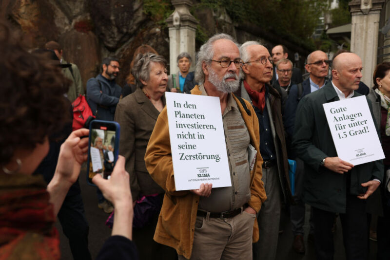 Climate change protesters in Switzerland