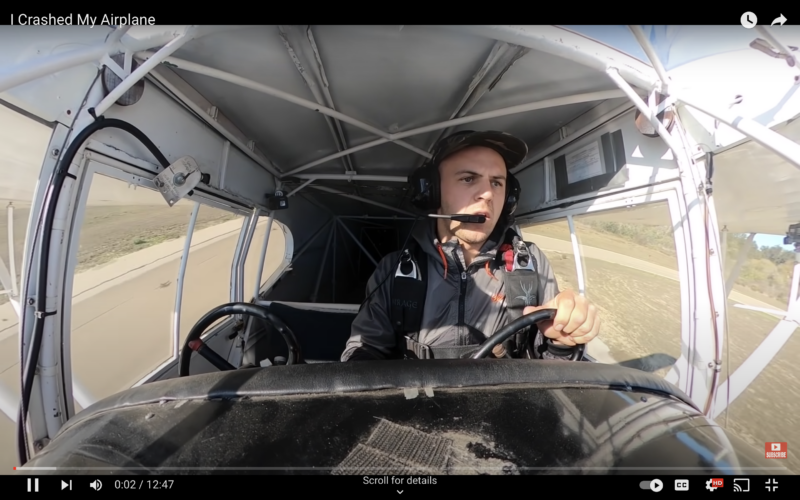 Screenshot from Trevor Jacob's YouTube video "I crashed my plane."