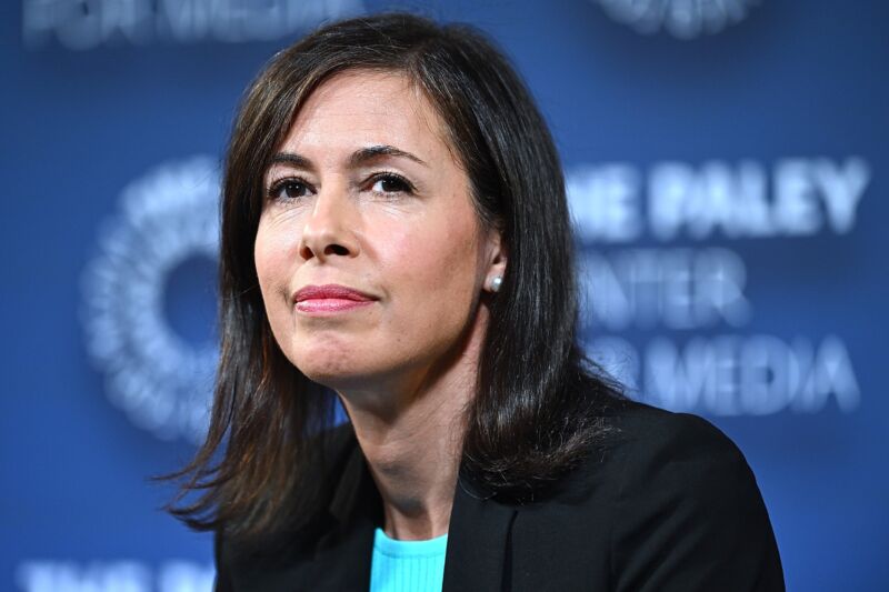 FCC President Jessica Rosenworcel in a photo taken at a conference.