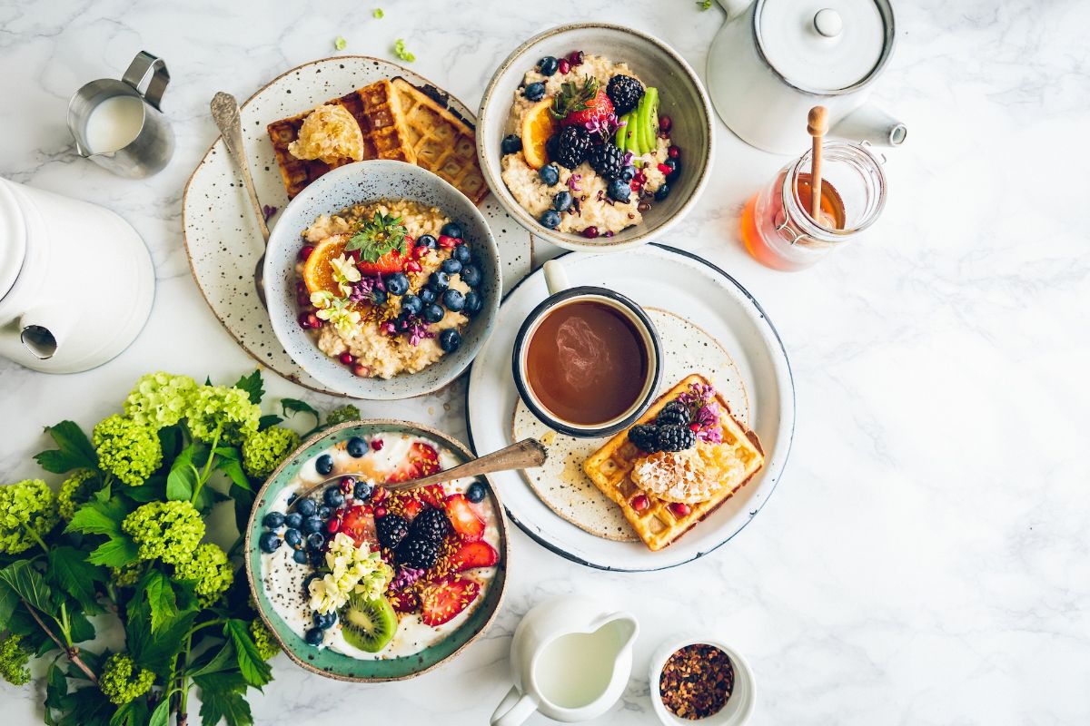 Tasty breakfast with berries