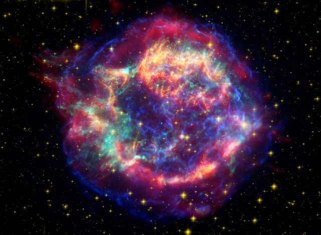 Spectral analysis indicates that silica is present in this supernova remnant, Cassiopeia A.