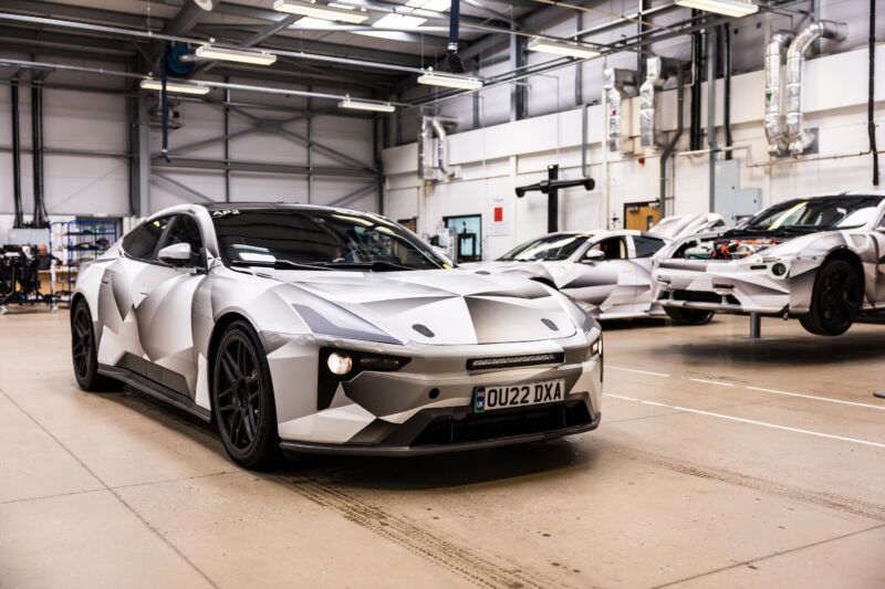 Polestar 5 technical prototypes, cloaked in camouflage